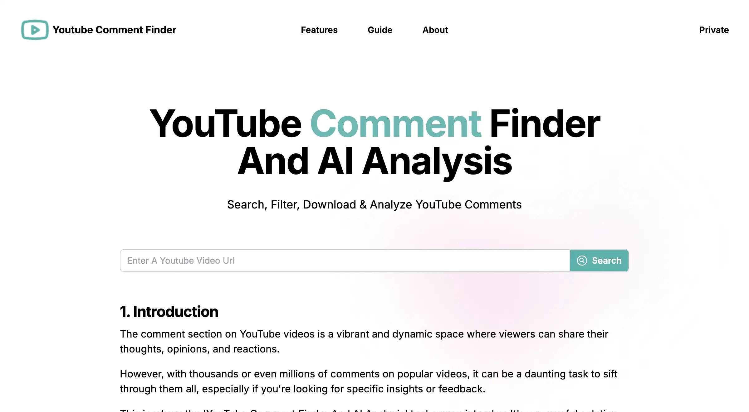 YouTube Comment Finder and AI Analysis preview